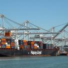 container ship at port